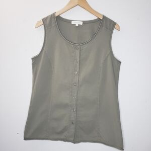 Cotton Ginny Button Down Sleeveless Top Size S